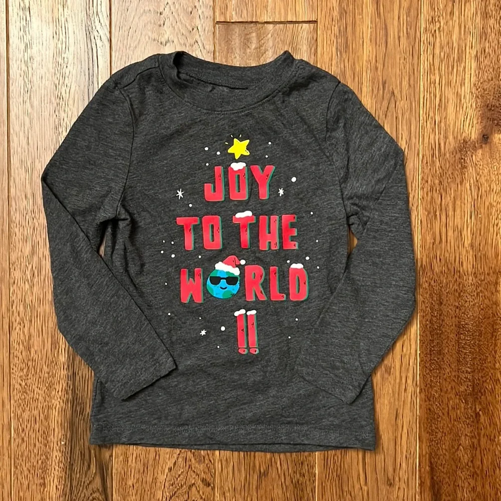 3T “Joy To The World” Gray Long Sleeved Shirt